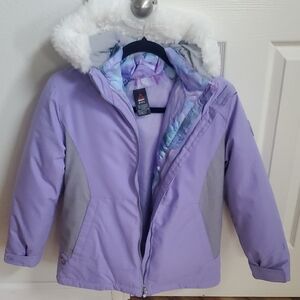 Gerry Weber Lavender Puffer Jacket with Plush White Hood